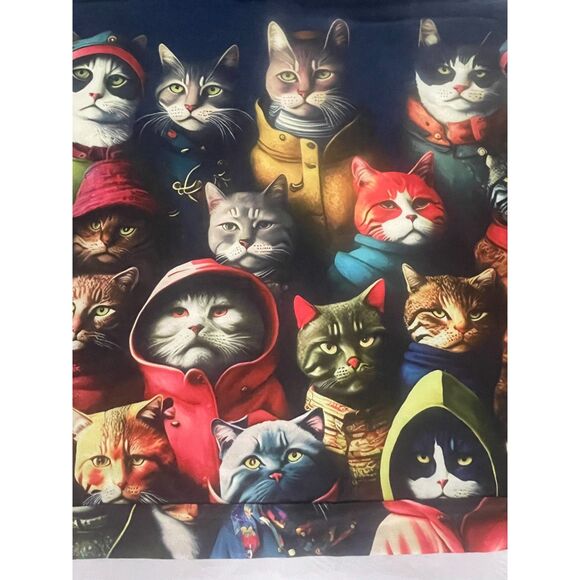 3D Cat Print Hoodie 5XL (Fits 3XL-4XL) Funny Novelty Animal Pullover Navy Blue - Picture 3 of 9
